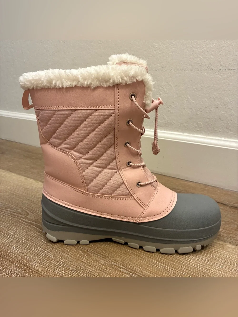 All in Motion Kids' Skylar Waterproof Snow Boots In Blush Pink Size 5 New No Box